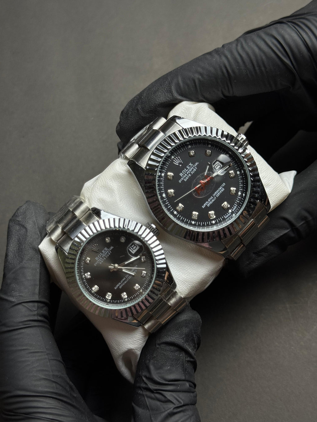 Rolex Couple Watch | Silver Black | Premium Quality